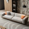 Luck Live Mid-Century Modern sofas 111.81in Cotton sofa suitable for living room, with 3 pillows/Gray&Removable Slipcover - 4 of 4