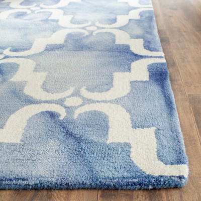 Hand-Tufted Luxe Wool Dip-Dye Blue & Ivory Rectangular Rug