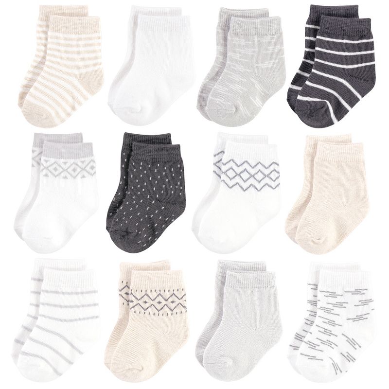 Touched by Nature Baby Unisex Organic Cotton Socks, Modern Neutral, 1 of 4