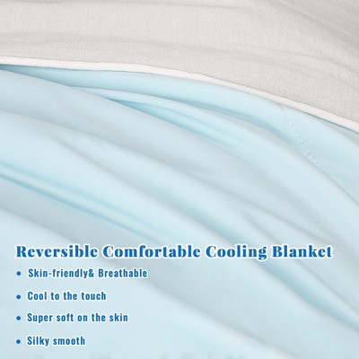 Catalonia Light Blue Reversible Cooling Blanket, 50x60 inches