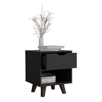 Vynxaria Crail Nightstand with Open Shelf & Drawer ¨C Stylish Storage Solution