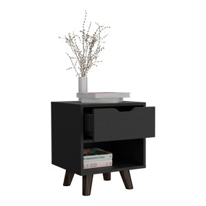 Vynxaria Crail Nightstand with Open Shelf & Drawer ¨C Stylish Storage Solution - 1 of 4