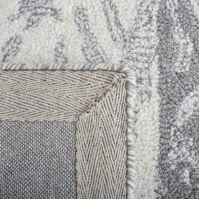 Ivory and Gray Hand-Tufted Wool Runner Rug