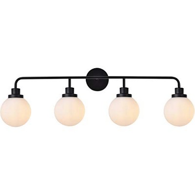 Elegant Lighting Hanson 4 lights bath sconce in black with frosted shade