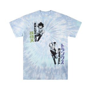 Dragon Ball Super: Super Hero Gotenks Crew Neck Short Sleeve Blue Tie-Dye T-shirt - 1 of 4