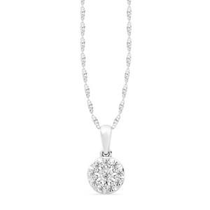 GILDED 1/2 - 1/4 Lab Grown Diamond Shaped Pendant in Sterling Silver, 18 inch Chain - 1 of 4