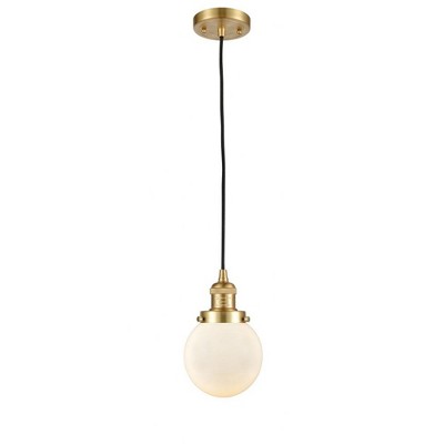 Beacon - 1 Light Cord Hung Mini Pendant In Industrial Style-9.5 Inches Tall and 6 Inches Wide
