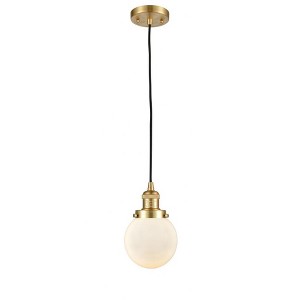 Beacon - 1 Light Cord Hung Mini Pendant In Industrial Style-9.5 Inches Tall and 6 Inches Wide - 1 of 1