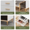 Sideboard Buffet Cabinet, Modern Fluted Accent Credenza Storage Sideboard with Glass Doors and Adjustable Metal Legs - 4 of 4