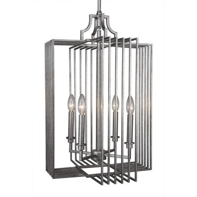 Toltec Lighting Sky Loft 4 - Light Chandelier in  Aged Silver