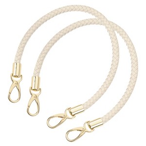 Unique Bargains PU Leather Braided Replacement Metal Buckles Purse Strap 2 Pcs - 1 of 4