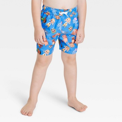 Toddler Boys' Cocomelon Swim Shorts - Blue : Target