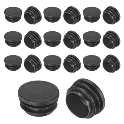 Unique Bargains Round Plastic Hole Plugs Patio Chairs Fences Metal Tubing Leg Cap Black