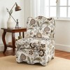 Mshliw Flannel Upholstered Dining Chair with Floral Design, Soft Cushion Seat and Backrest, Armless Accent Chair with Matching Pillow for Dining - 2 of 4