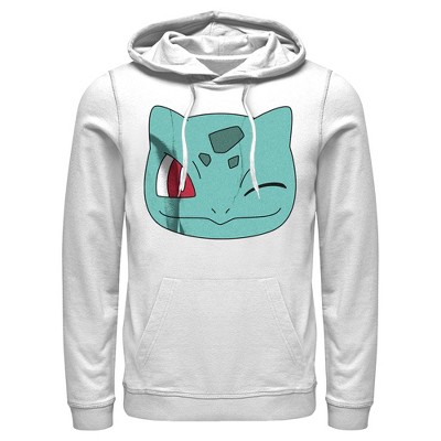 Men's Pokemon Bulbasaur Wink Face Pull Over Hoodie - White - X Large ...