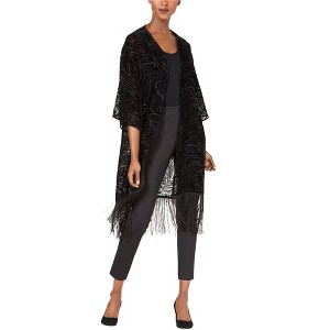 Anne Klein Womens Fringed Shawl Sweater - 1 of 1