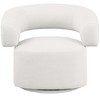 Meridian Furniture,Niya Cream Linen Textured Fabric Swivel Accent Chair - 4 of 4