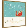 16" x 16" Let it Snow Christmas Sleigh by Veronique Charron Framed Canvas Wall Art - Amanti Art - 2 of 4