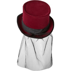 Forum Novelties Adult Burgundy Lace Top Hat - 1 of 4