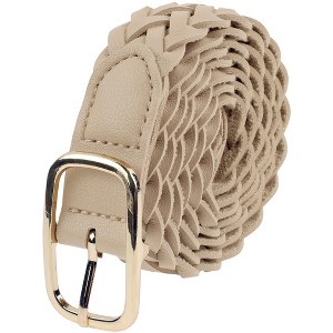 INSPIRE CHIC Women's Braided Square Buckle Fashion Versatile for Coat Jeans Decorative Belts - 1 of 4