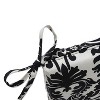 Essence Damask 2pc Outdoor Seat Cushion Set - Black/White Floral - Pillow Perfect - 3 of 4