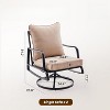 VisioGear Small Patio Furniture Set of 2, Outdoor 360° Swivel Chair Sofa with 4" Thick Cushions, Beige, 26.8"*26.8"*34.2" - 2 of 4