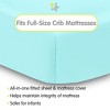 BreathableBaby All-in-One Fitted Sheet & Waterproof Cover, For 52" x 28" Crib Mattress (2-Pack), Aqua - 2 of 4