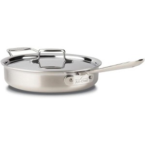 All-Clad BD55403 D5 Brushed Stainless Steel 5-ply Bonded Cookware, Saute Pan with lid, 3 quart, Silver - 1 of 4
