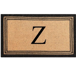 A1HC Natural Coir and PVC Backing Classic Border Monogrammed Door Mat, Anti-Shed Entry Doormat - 1 of 4