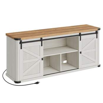 VASAGLE TV Stand for TVs up to 65 Inches, Farmhouse Entertainment Center with Sliding Barn Doors, TV Console Table
