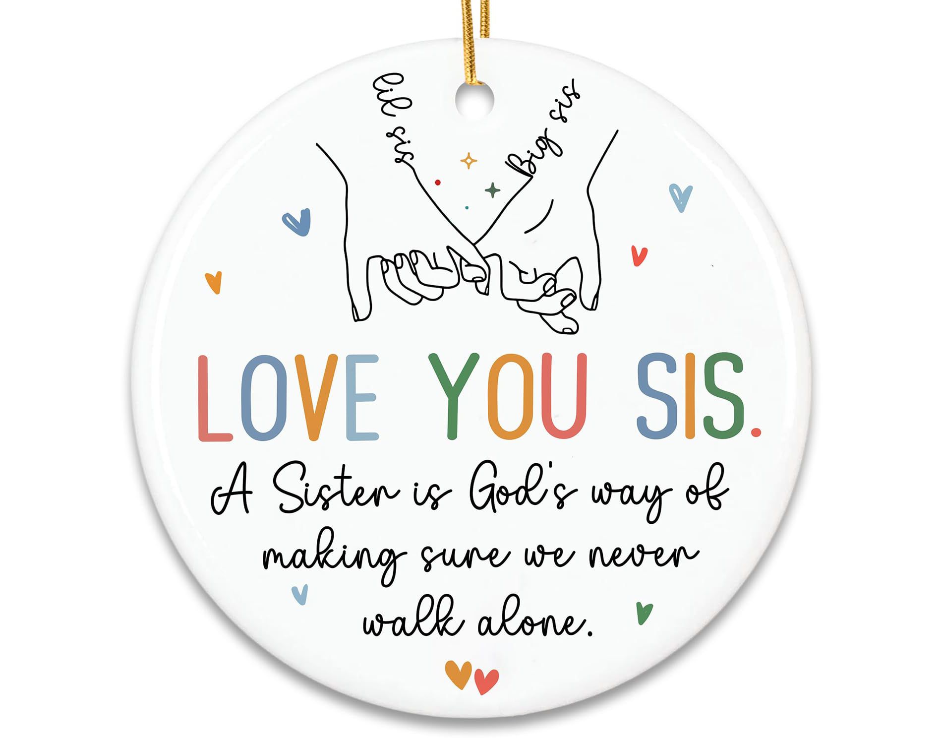 Sister Ornament 2025 - Sisters Gifts for Women - Birthday, Christmas Ideas for Older Sisters Adult, Big Sis, Little Sis