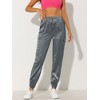 INSPIRE CHIC Women's Satin Drawstring Elastic High Waist Shiny Silky Cargo Pants - 2 of 4