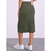 INSPIRE CHIC Women's Casual High Waist Stretchy Midi Jean Skirt - 3 of 4