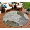Gray Charcoal And Silver Floral Washable Indoor Outdoor Area Rug - 2 of 4