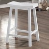 Monarch Specialties Bar Stool Set Of 2 Counter Height Saddle Seat Kitchen Wood White Contemporary Modern - 4 of 4