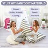 Butterfly Craze Bean Bag Chair Cover, Functional Toy Organizer, Fill with Stuffed Animals - Stuffing Not Included, Grey Stripes - 3 of 4