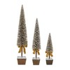 Potted Bottle Brush Pine Tree Set – 20.5", 30", 39"H Gold & White Tabletop Christmas Trees (Set of 3) Plastic Holiday Accents by Melrose - 4 of 4