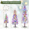 Costway 3’ 4’ 5’ Artificial Christmas Tree Set of 3 with 115 + 207 + 275 Branch Tips Snow-flocked Branch Tips - 3 of 4