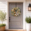 24-Inch Fall Wreath for Front Door, Autumn Harvest Wreath with Bow ...