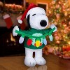 Gemmy Snoopy Holiday Greeter with Light String, Multi - 2 of 3
