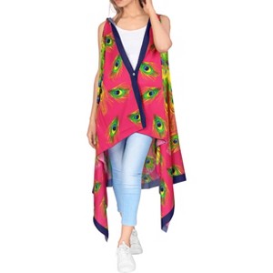 HAPPY BAY Women's Open Front Summer Tropical Beach Loose Casual Duster Tops Beachwear Cardigan Cover Up Duster for Women - 1 of 4