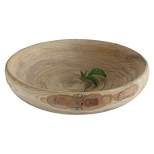 Round Decorative Paulownia Wood Bowl (19")
