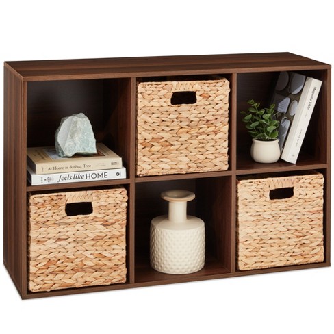 Cube Storage Organizer with Storage Bins Wooden Storage Cubes