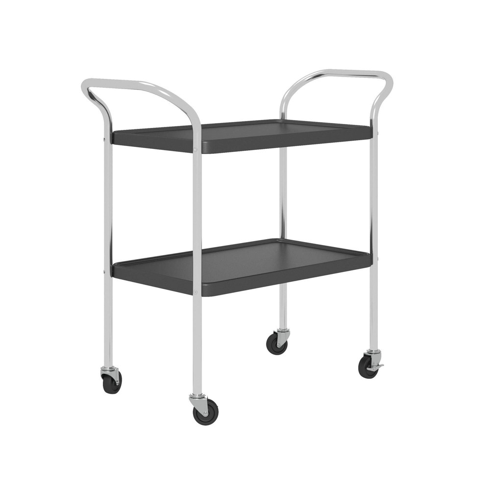 Cosco Stylaire 2 Tier Serving Cart Black/Silver