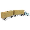 First Gear DCP 1/64 Blue Peterbilt 389 36in Flattop w/ Dual Flatbeds & Hay Load 60-1831 - 3 of 4