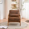 KTMBDW Mid-Century Accent Chair Modern Retro Leisure Chair with Oak Frame Upholstered Single Sofa Armchair for Living Room, Bedroom, Orange - 3 of 4