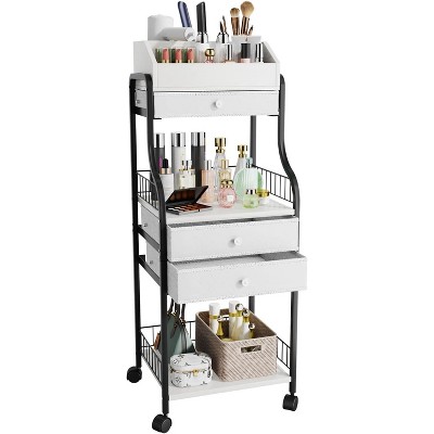 Floor Makeup Organizer Storage - Vanity Skincare Make Up Organizers and Storage with Drawers