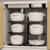 MaseiKar Pan organizer, stainless steel pan organizer rack cookware, heavy-duty pan rack kitchen storage - 4 of 4