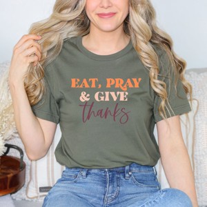 Simply Sage Market Eat Pray and Give Thanks Short Sleeve Tee - 1 of 4