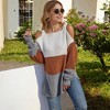 Anna-Kaci Women's Color Block Knit Sweater with Cold Shoulder Detail - 2 of 4